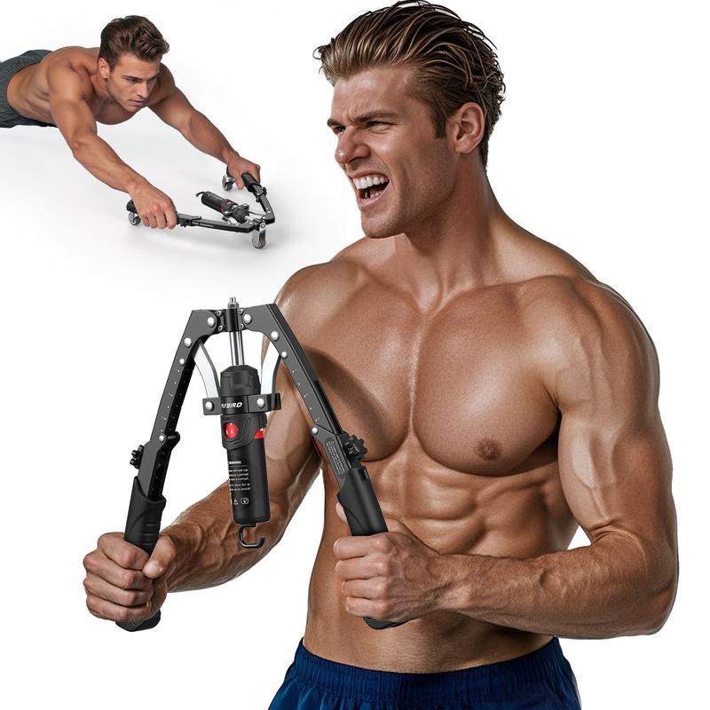 3 in 1 Adjustable Chest Twister & Arm Trainer with Ab Roller for Home Gym