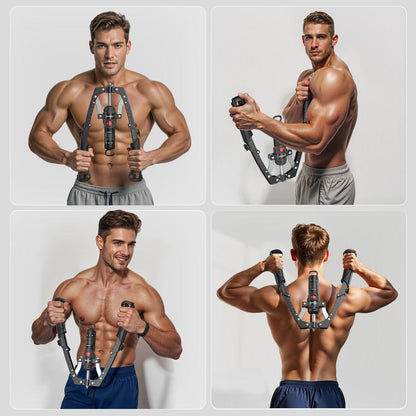 3 in 1 Adjustable Chest Twister & Arm Trainer with Ab Roller for Home Gym