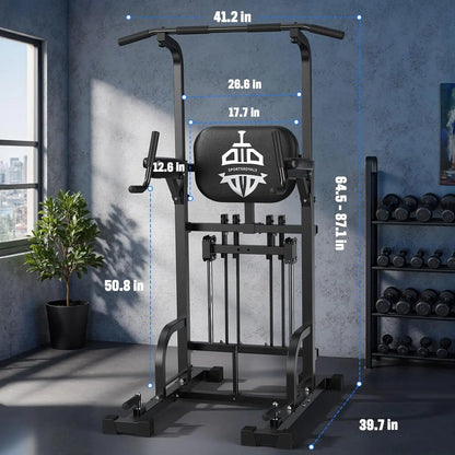 Adjustable Power Tower Pull Up & Dip Station for Full Body Workout