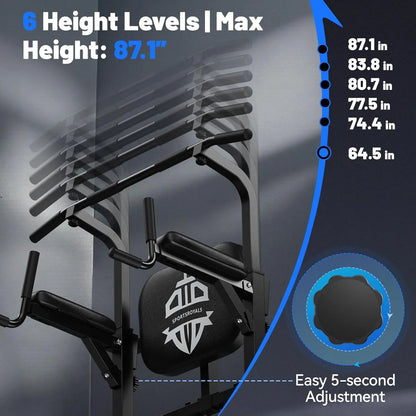 Adjustable Power Tower Pull Up & Dip Station for Full Body Workout