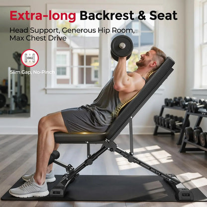 Adjustable Foldable Weight Bench for Home Gym 800 lbs Capacity