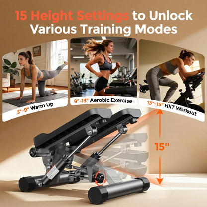 Twist Mini Stair Stepper with Resistance Bands for Full Body Workout