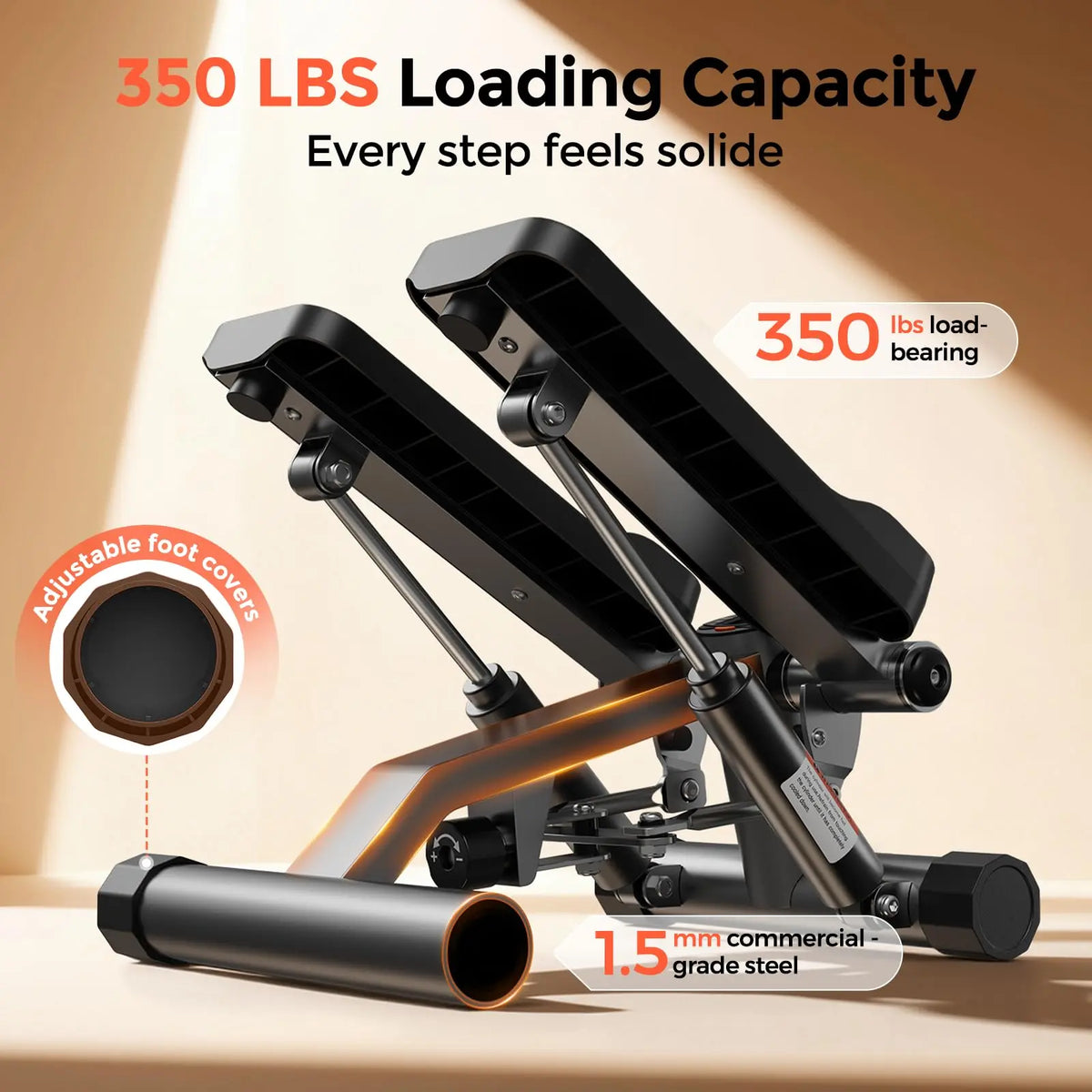 Twist Mini Stair Stepper with Resistance Bands for Full Body Workout