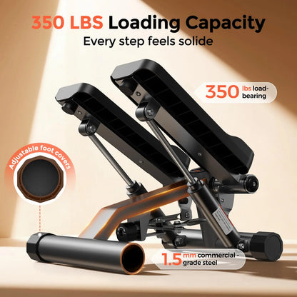 Twist Mini Stair Stepper with Resistance Bands for Full Body Workout