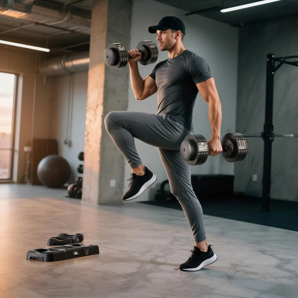 5 in 1 Adjustable Dumbbell with Fast Weight Change for Home Gym