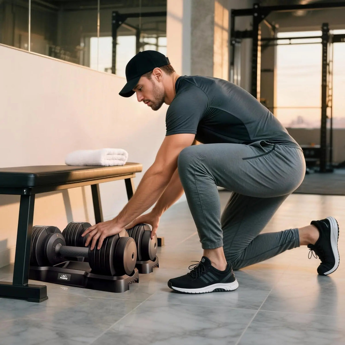 5 in 1 Adjustable Dumbbell with Fast Weight Change for Home Gym