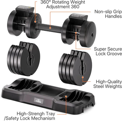 5 in 1 Adjustable Dumbbell with Fast Weight Change for Home Gym